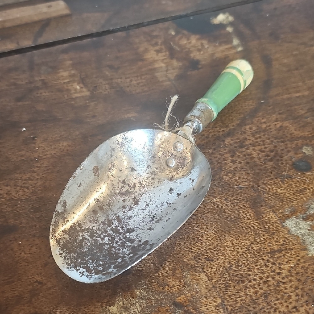 Vintage 1/4 Cup Scoop with Green Handle